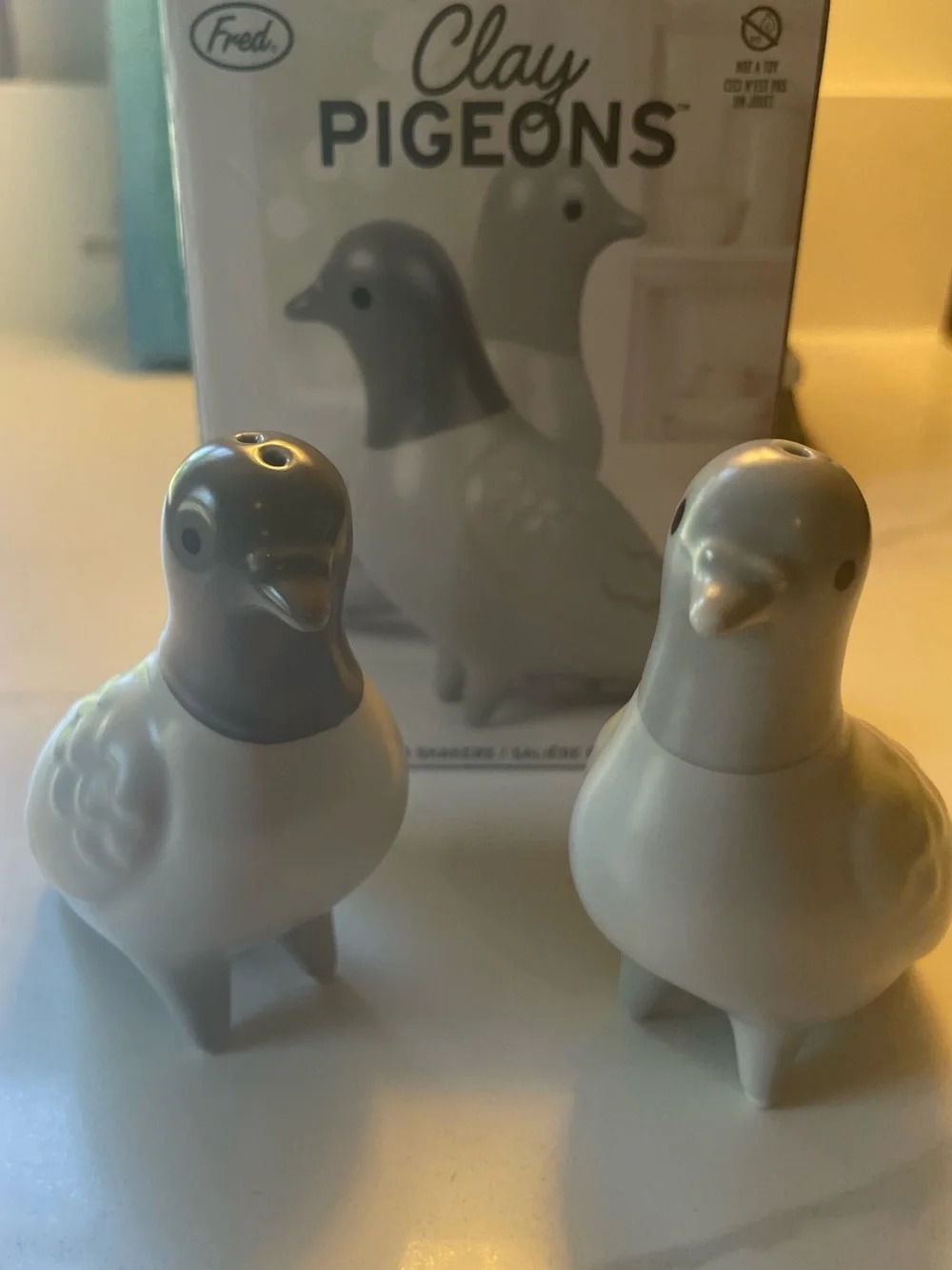 Fred Ceramic Clay Pigeon Salt & Pepper Set